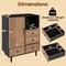 Mid Century Modern 4 Drawer Sideboard Buffet Cabinet with Door and Open Storage Shelf Natural Wood